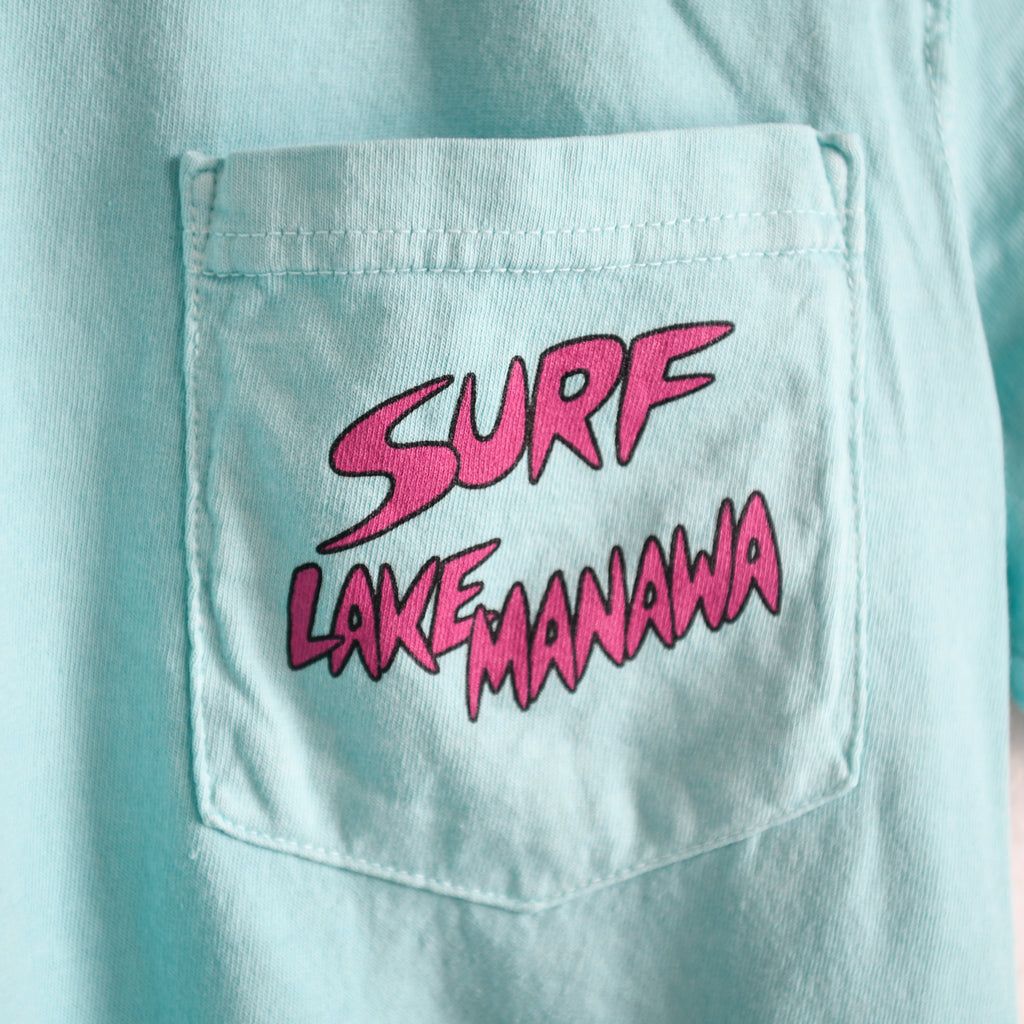Surf Lake Manawa - Chalky Mint Pocket T