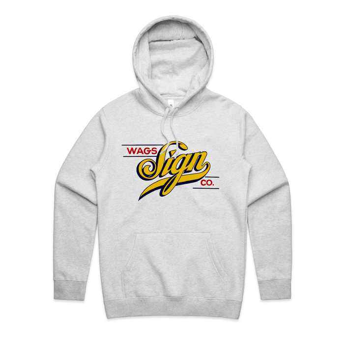 Wags Sign co - Heather White Hoodie
