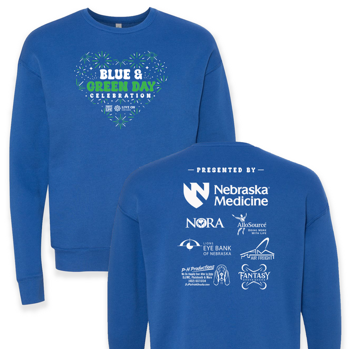 Live On Nebraska - Blue Crewneck