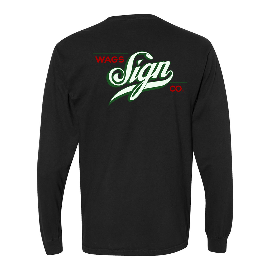 Wags Sign co - Black Longsleeve Pocket T