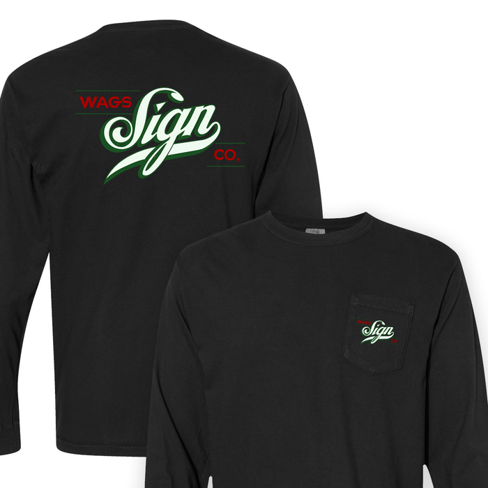 Wags Sign co - Black Longsleeve Pocket T