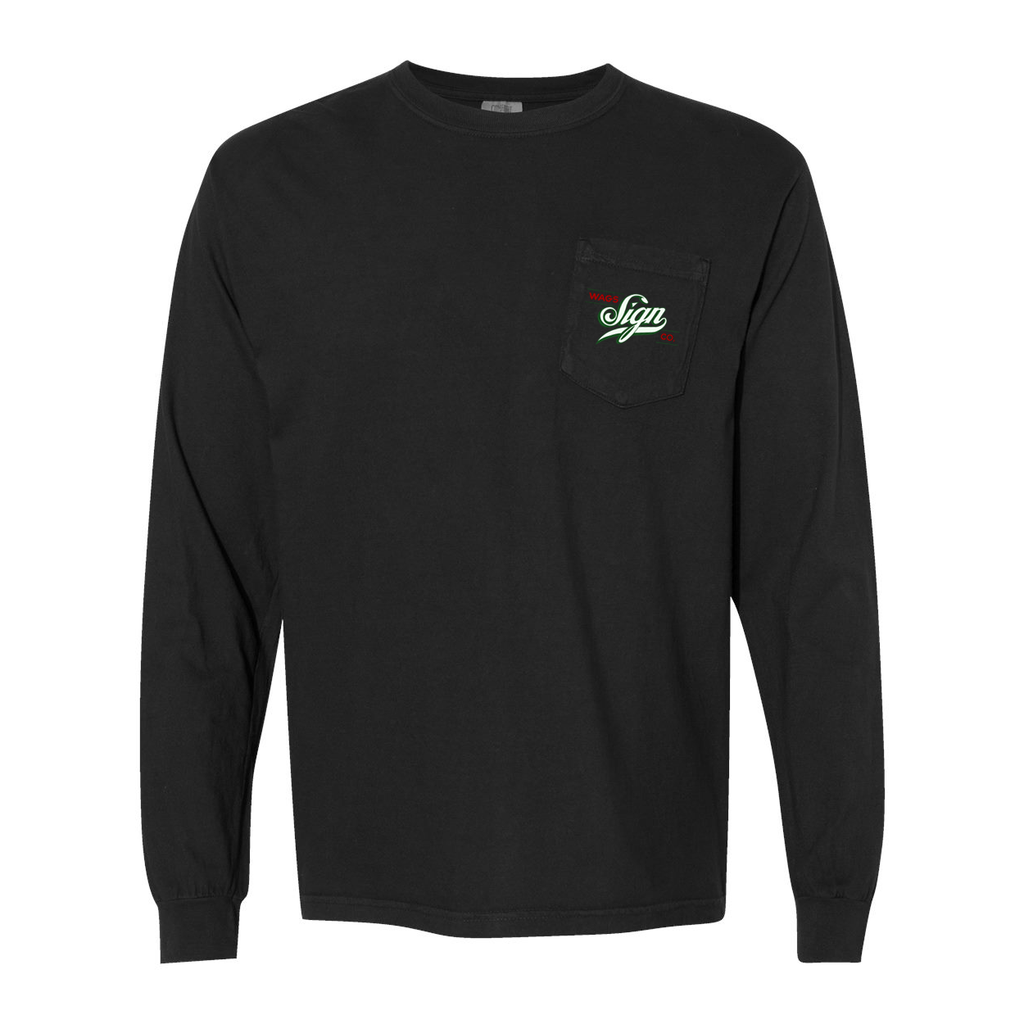Wags Sign co - Black Longsleeve Pocket T