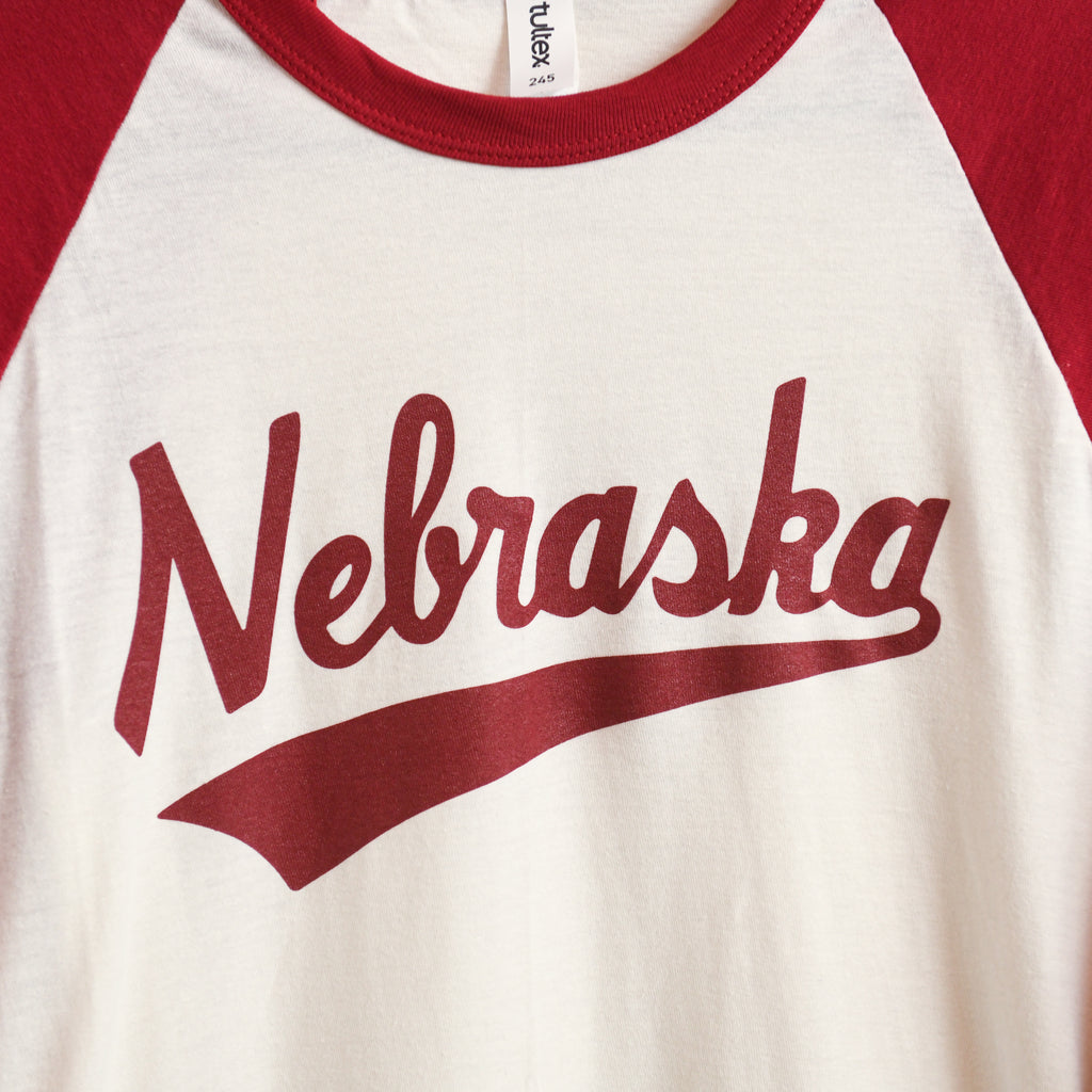 Nebraska Classic - Vintage White and Red Baseball T