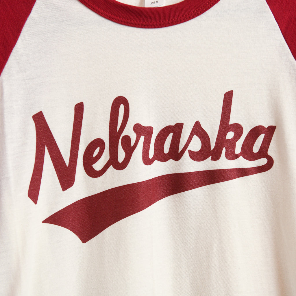 Nebraska Classic - Vintage White and Red Baseball T