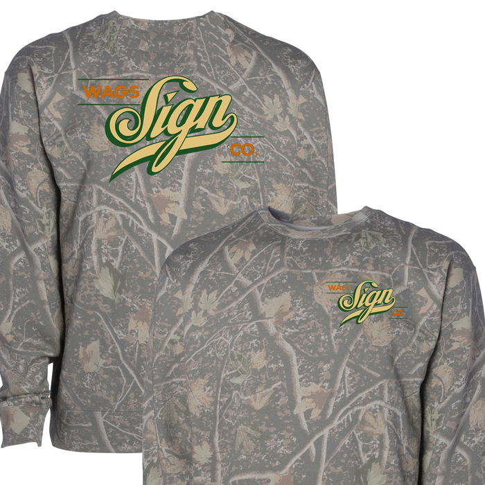 Wags Sign co - Faded Camo Crewneck