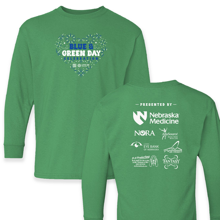 Live On Nebraska - Green Long Sleeve Youth