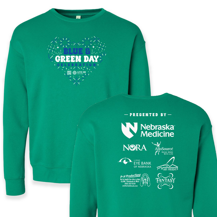 Live On Nebraska - Green Crewneck