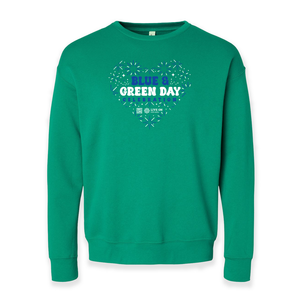 Live On Nebraska - Green Crewneck