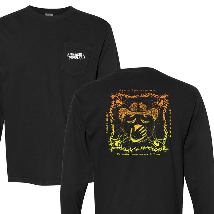 HAUNTED GAUNTLET - Comfort Colors Longsleeve Pocket Tee - Black