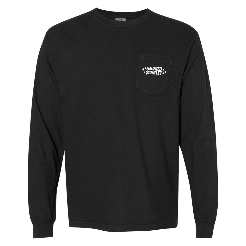 HAUNTED GAUNTLET - Comfort Colors Longsleeve Pocket Tee - Black