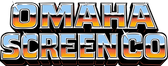 Omaha Screen Co colorful retro sunset logo