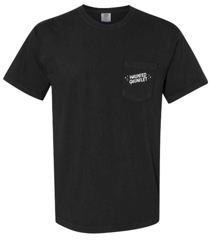 HAUNTED GAUNTLET - Comfort Colors Pocket Tee - Black