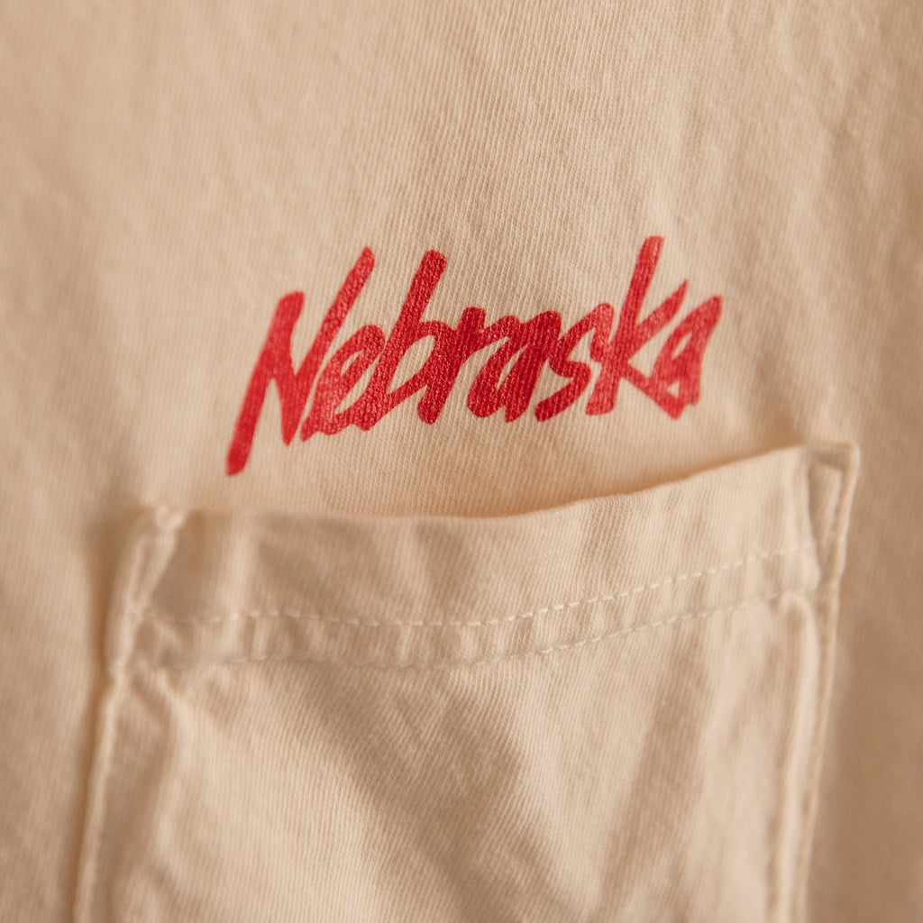 Nebraska Scarlet and Cream Pocket T