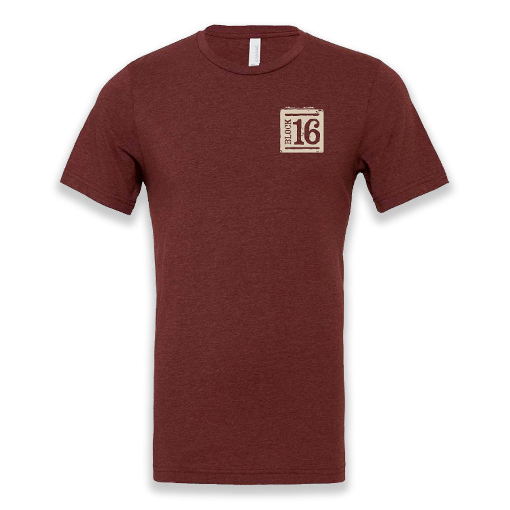 Block 16 - 12 Year Anniversary Shirt - Heather Cardinal