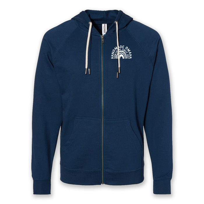 Handmade Omaha Spring Zip Sweatshirt - Indigo