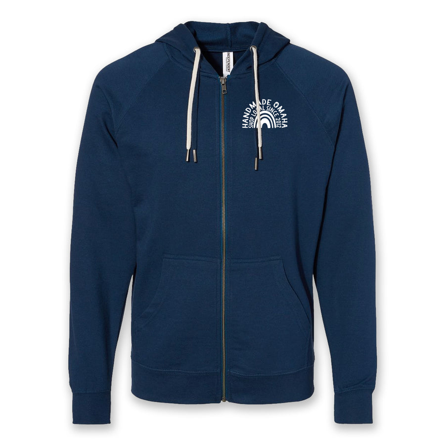 Handmade Omaha Spring Zip Sweatshirt - Indigo